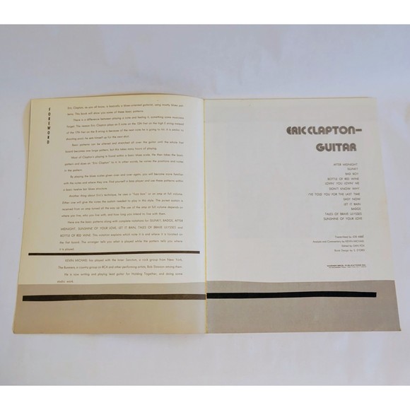 Vintage 1990's Rare Eric Clapton Guitar Sheet Music Song Book. VG+/NM - Picture 6 of 7